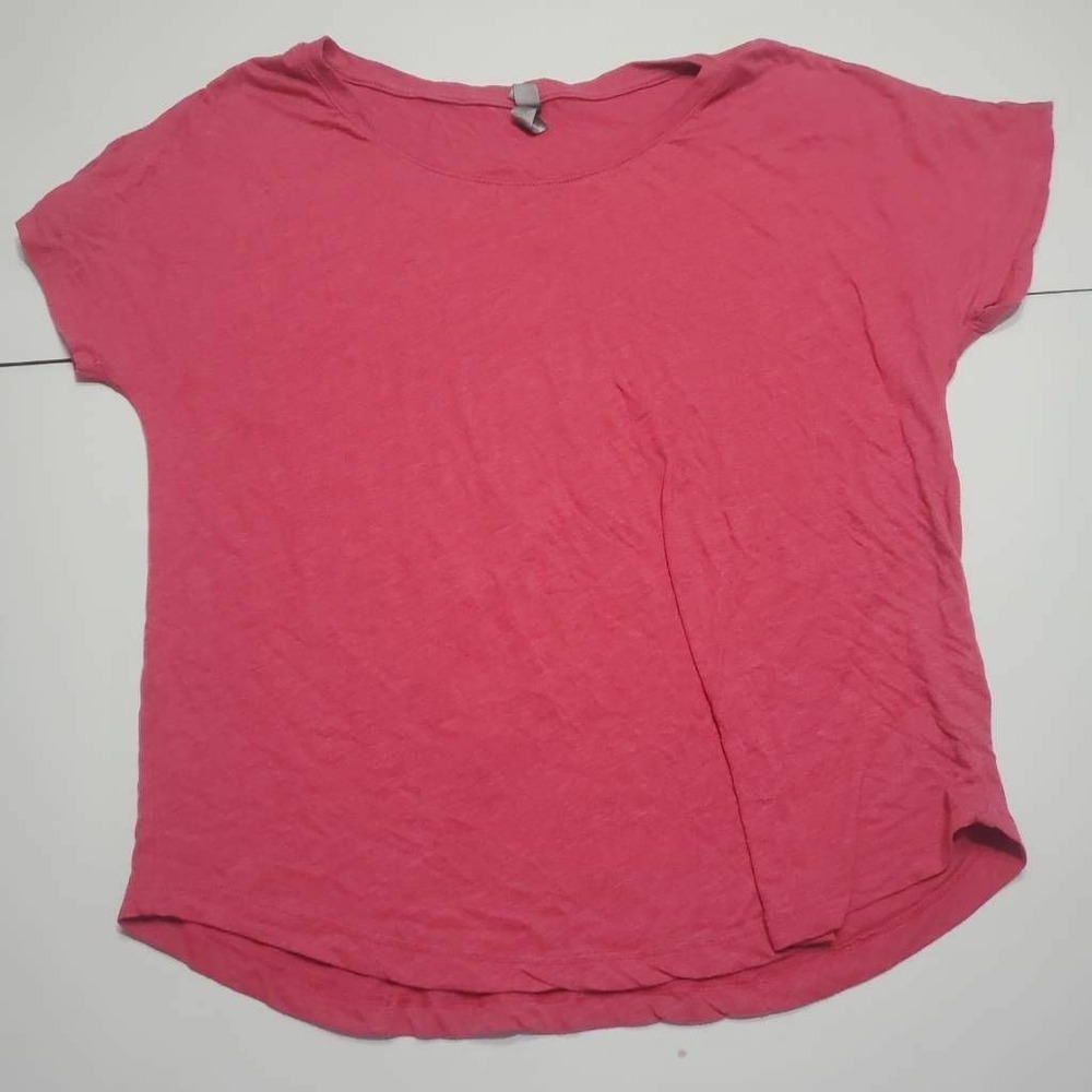 Next Level Womens Basic T-Shirt Red Scoop Neck High Low Hem Tee L